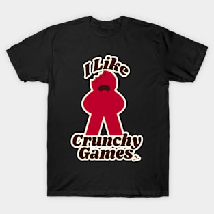 I Love Crunchy Games Fun Meeple Art T-Shirt